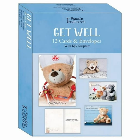 Family Treasures Wholesale  Boxed - Card Get Well-Dr. Teddy - Box of 12