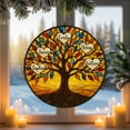 thumbnail image 1 of Family Tree Acrylic Suncatcher, Tree of Life Names Faux Stained Glass Ornament, Personalized Family Sun Catcher, Acrylic Window Hanging, 1 of 7