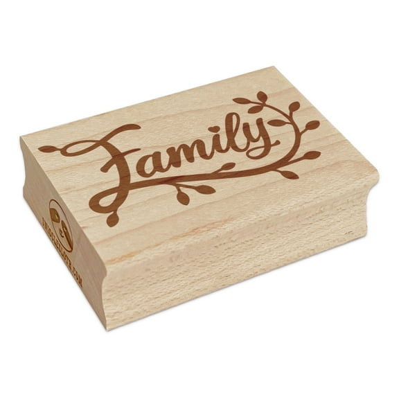 Family Tree Branch Motif Rectangle Rubber Stamp Stamping Scrapbooking Crafting - Small 1.7in