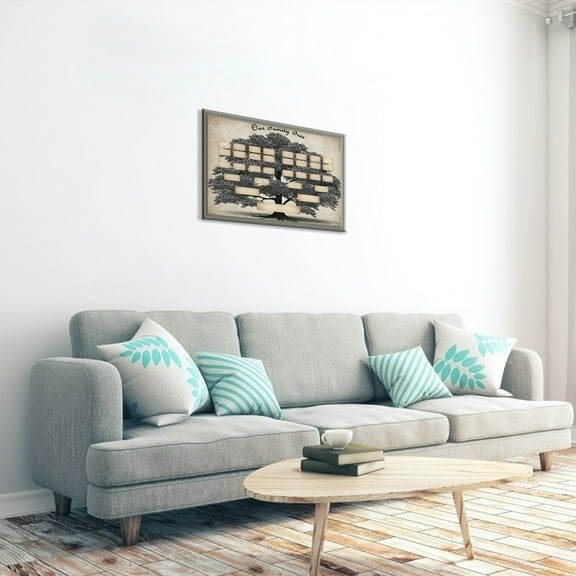 Family Tree Canvas Poster - 6 Generation Genealogy Chart for Ancestral History Display, Ideal for Home Decoration