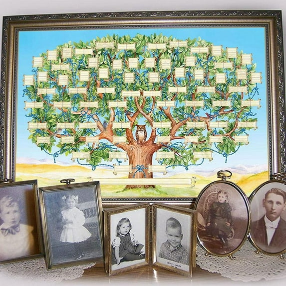 Family Tree Chart to Fill in 6 Generation Genealogy Poster Blank Fillable Ancestry Chart,Print Family Tree Picture B