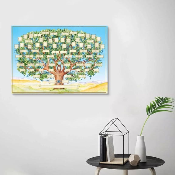 Family Tree Diagram To Fill In Wall Hanging Fillable Genealogy A6M1 CS Cha