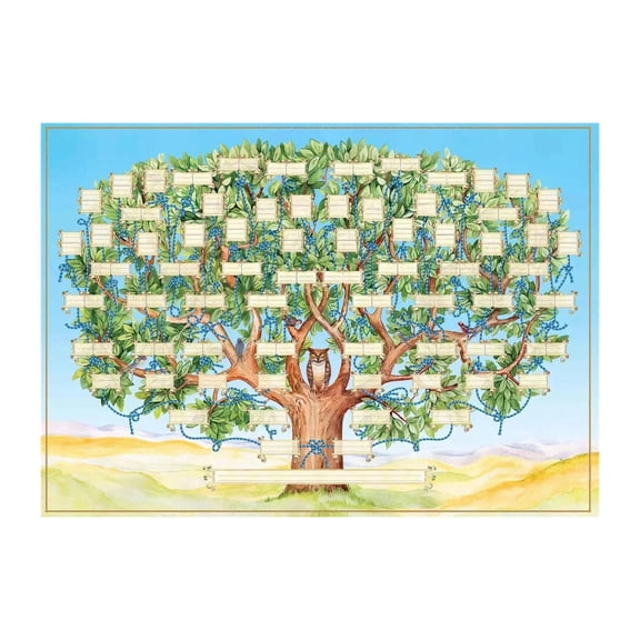 Family Tree Diagram to Fill in Genealogy Blank Fillable Chart DIY Decor 60cmx90cm