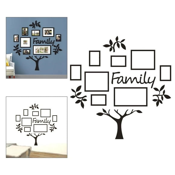 Family Tree Frame Collage Pictures Collage Photo Wall Mount Decor Wedding Black