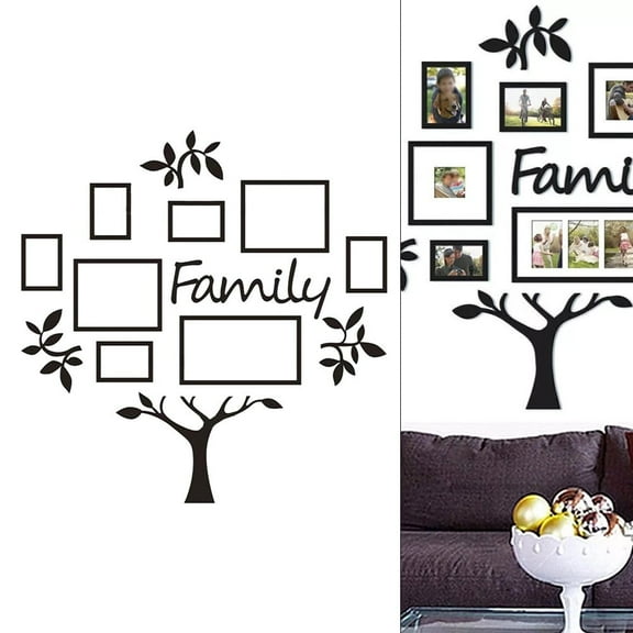 Family Tree Frame Collage Pictures Collage Photo Wall Mount Decor Wedding Black