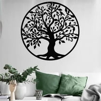 Family Tree Metal Wall Art for Home and Outside - Wall-Mounted Geometric Metal Wall Art - Drop Shadow 3D Effect Wall Decoration for Living Room Bedroom