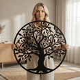 thumbnail image 1 of Family Tree Metal Wall Art for Home and Outside - Wall-Mounted Geometric Metal Wall Art - Drop Shadow 3D Effect Wall Decoration for Living Room Bedroom, 1 of 7