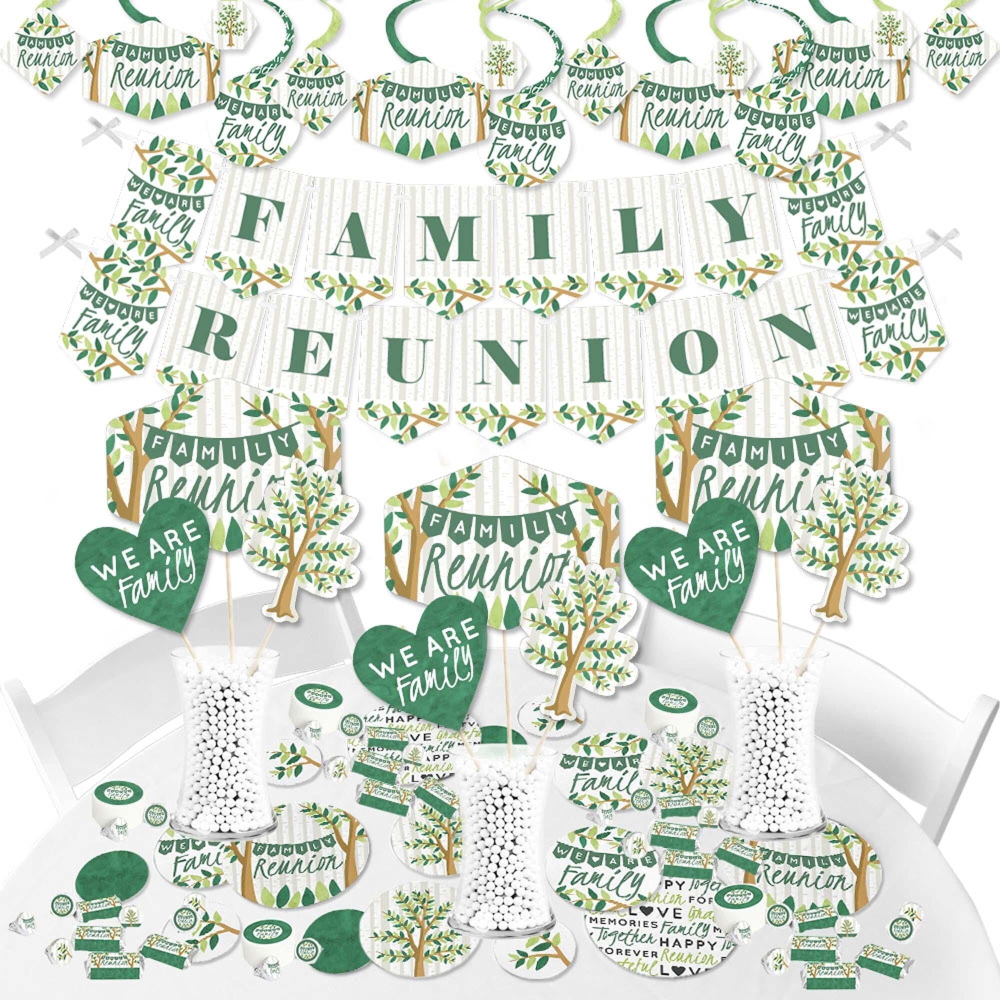 Family Reunion Green and White Party Decoration Kit
