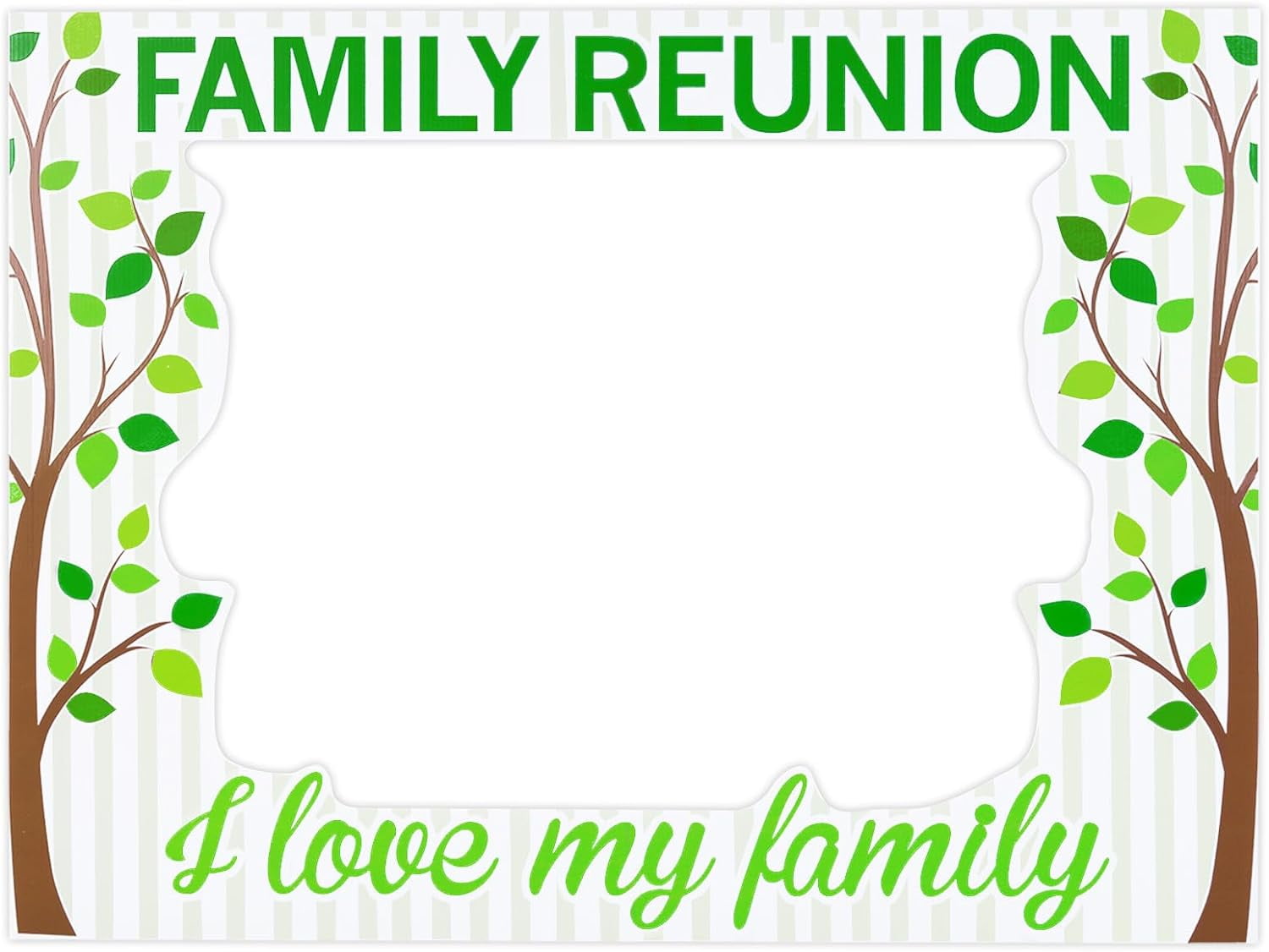Inv Frame Design Family Tree Reunion Photo Booth, Green Family Gathering Party ...