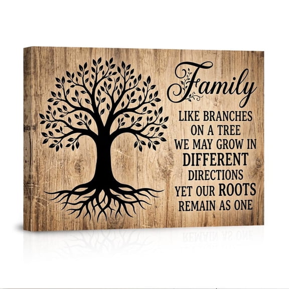Family Tree Rustic Like Branches On A Tree Quote Roots Remain As One Inspirational Home Canvas