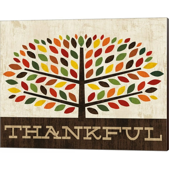 Family Tree - Thankful by Michael Mullan, Canvas Wall Art, 20W x 16H