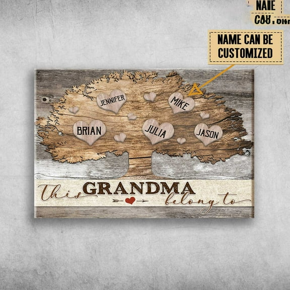 Family Tree - This Belong to Grandma Customized Personalized NAME 11 x 17 Inch Poster