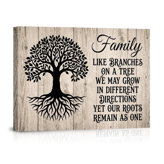 Family Tree Wall Art Art Like Branches On A Tree Quote Print Rustic Farmhouse Decor For Living Room Meaningful Housewarming Gift, Unframed Paper Print