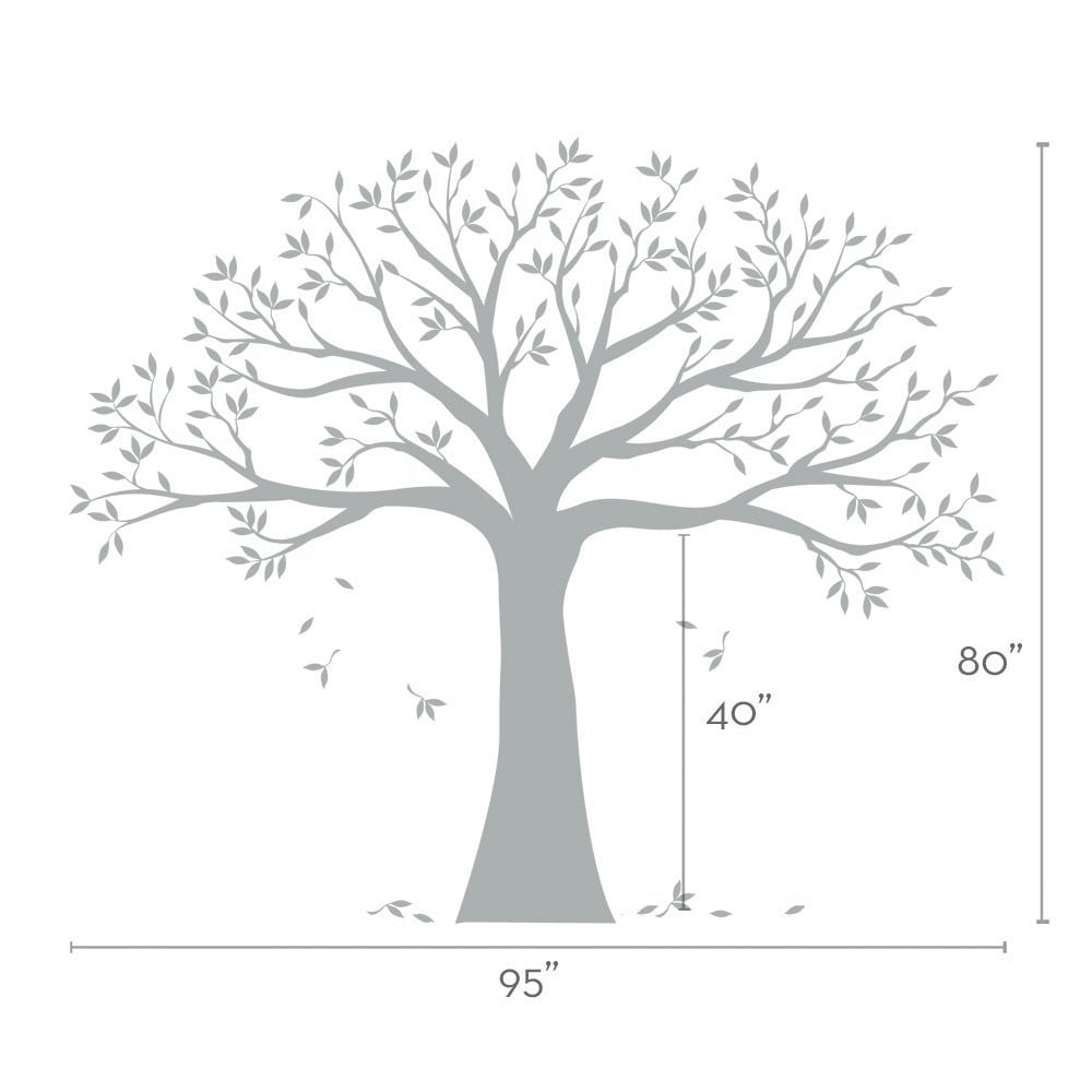 Family Tree Wall Decal - Brown - 95 w x 80 h Inches - Small