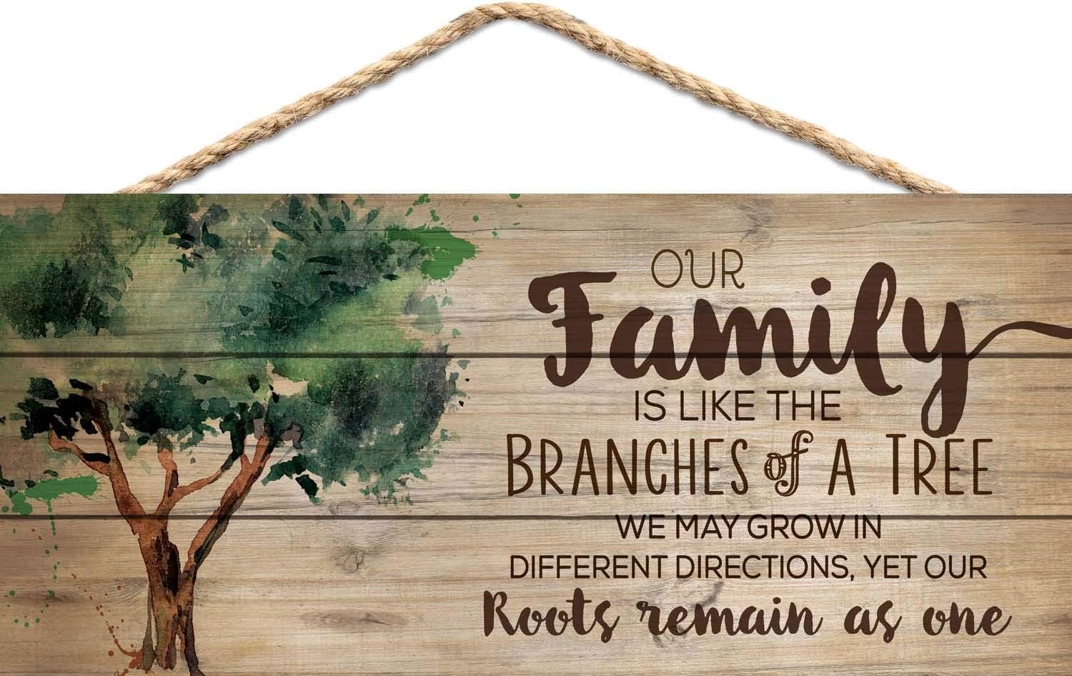 Family Tree Wooden Sign - Our Family Like Branches of A Tree - Rustic ...