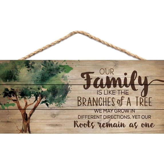 Wlmart Signs Family Tree Wooden Sign - Our Family Like Branches of A Tree - Rustic ...