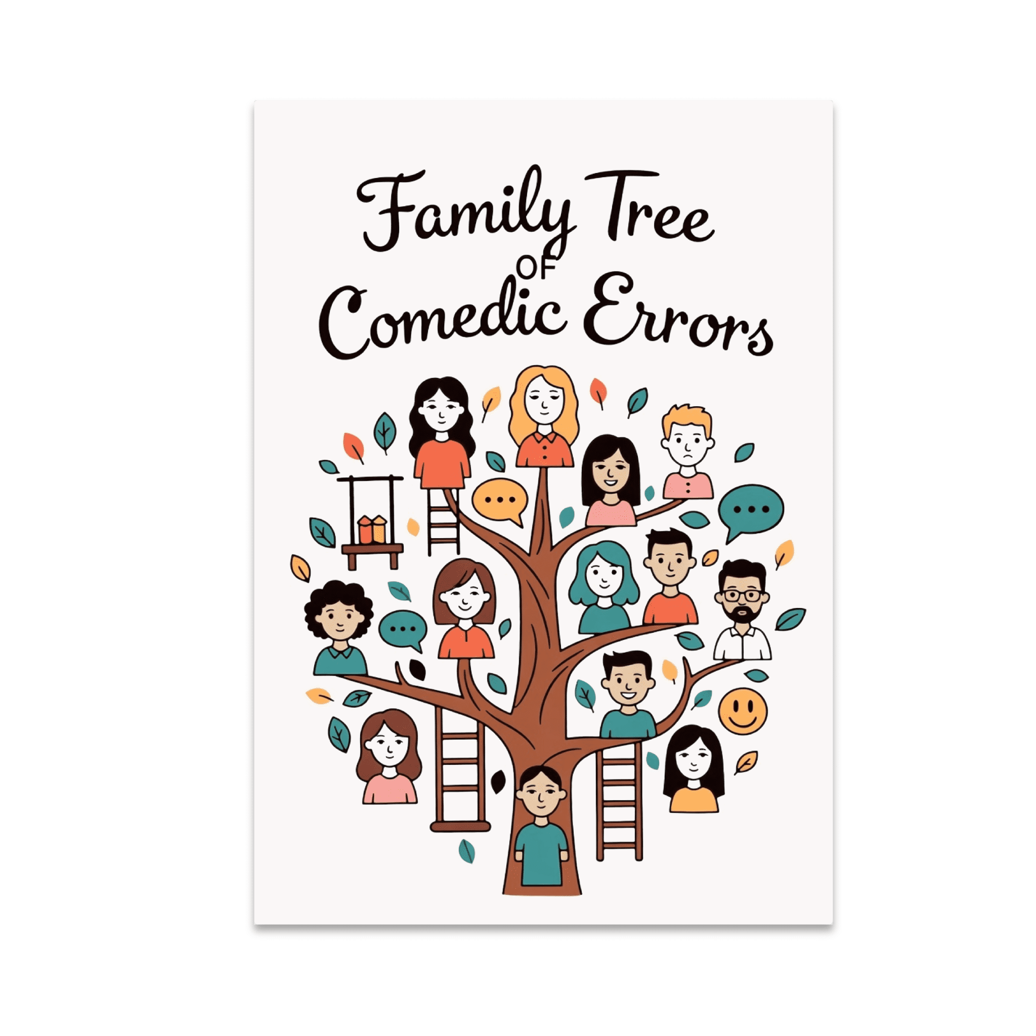 Family Tree of Comedic Errors - Family Humor Enthusiast - 13x19 Poster ...