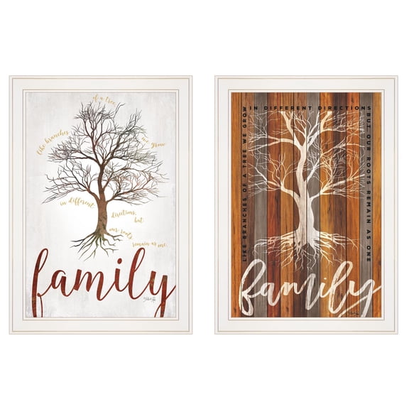 TrendyDecor4U Family Tree Roots 2-Pc Vignette By Marla Rae Wall Art V557-226G