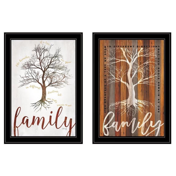 TrendyDecor4U Family Tree Roots 2-Pc Vignette By Marla Rae Wall Art V557-704G