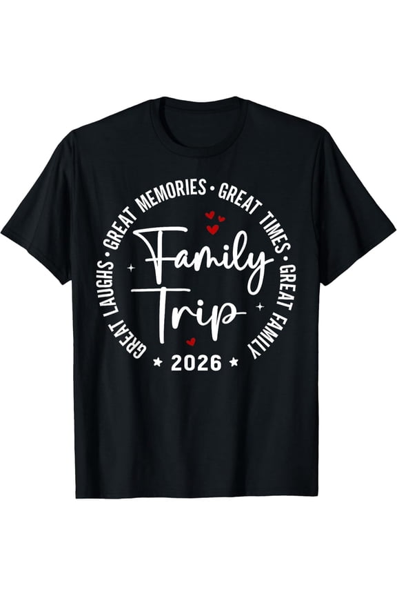 Family Trip 2026 Matching Vacation T-Shirt Retro Great Memories Souvenir Tee for Men Women Group Travel Reunion Apparel