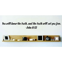 Family Truth will set You Free Inspirational Religious Wall Decal Decoration John 8:32 Inspirational Bible Verse Lasts Years and Easily Removable - Size: 3 In(W) x 10 In(H)