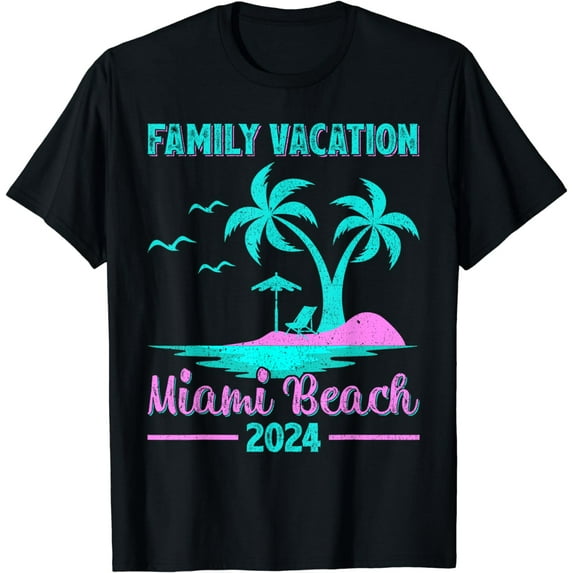 Family Vacation 2024 Palm Tree Florida Miami Beach T-Shirt