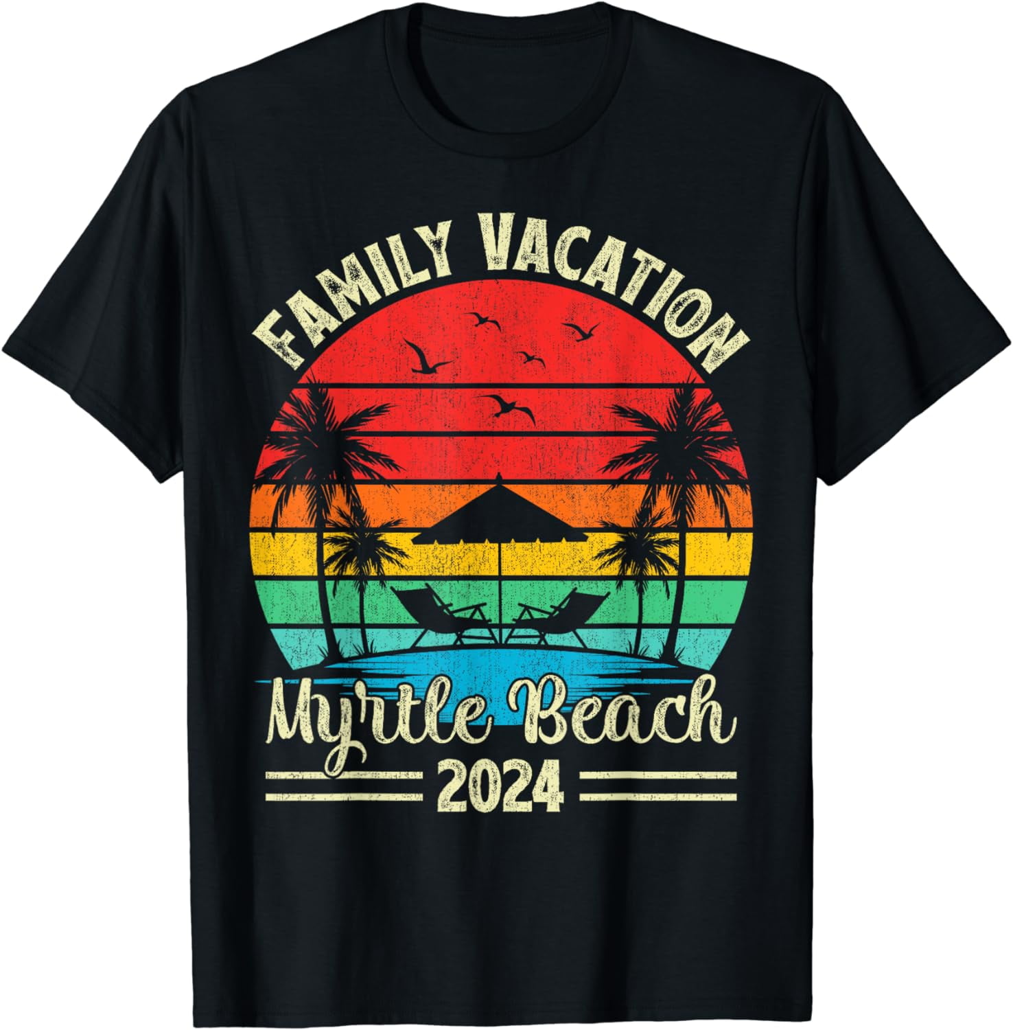 Family Vacation 2024 Vintage South Carolina Myrtle Beach T-Shirt ...