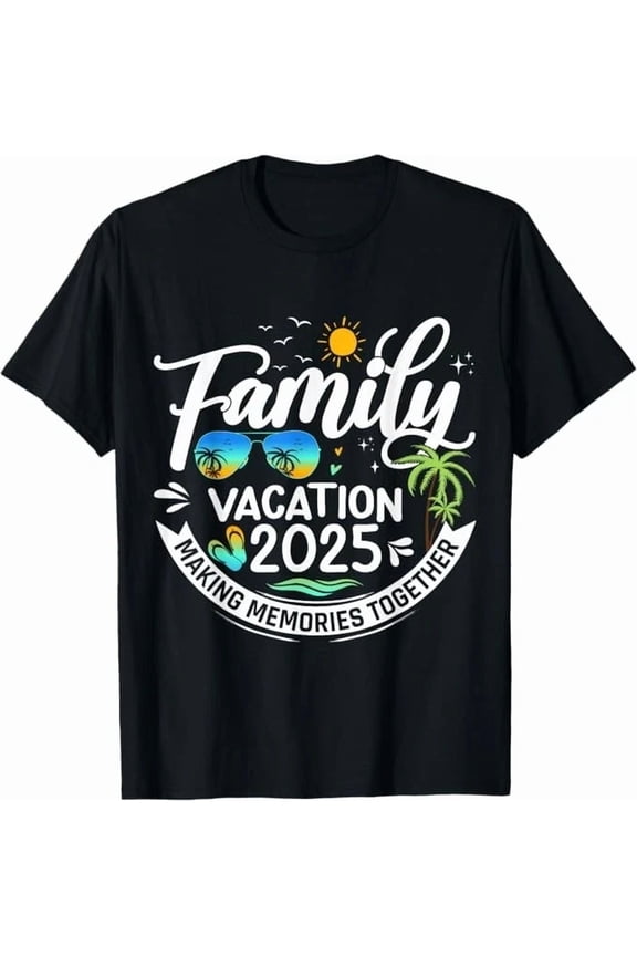 Family Vacation 2025 Beach Matching Family Summer Holiday Trip Gift Idea Unisex T-Shirt up to Size 5XL