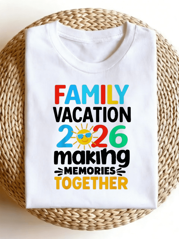 Family Vacation 2026 Making Memories Together Cute Sun Graphic T-Shirt