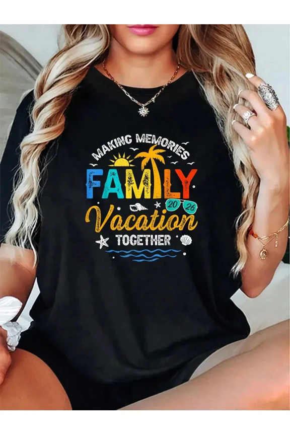 Family Vacation 2026 Making Memories Together Unisex Graphic T-Shirt Summer Beach Travel Tee