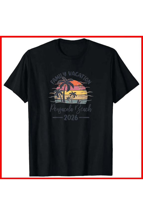 Family Vacation 2026 Summer Vibes Florida Pensacola Beach Group Unisex T-Shirt, up to size 5XL