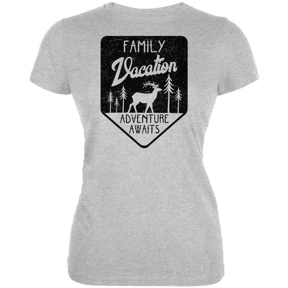 Family Vacation Adventure Awaits Juniors Soft T Shirt Heather 2XL