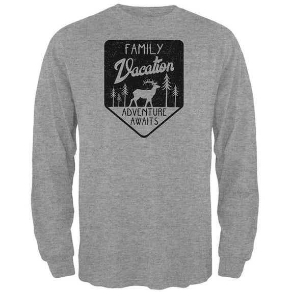 Family Vacation Adventure Awaits Mens Long Sleeve T Shirt Heather LG