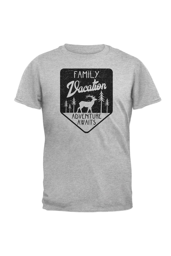 Family Vacation Adventure Awaits Mens T Shirt Heather X-LG
