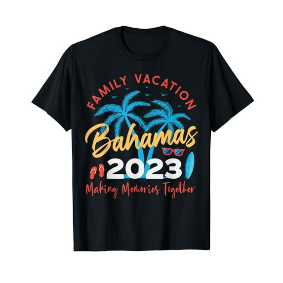 Family Vacation Bahamas 2023 Matching Group Summer Vacation Short Sleeve Black T-Shirt
