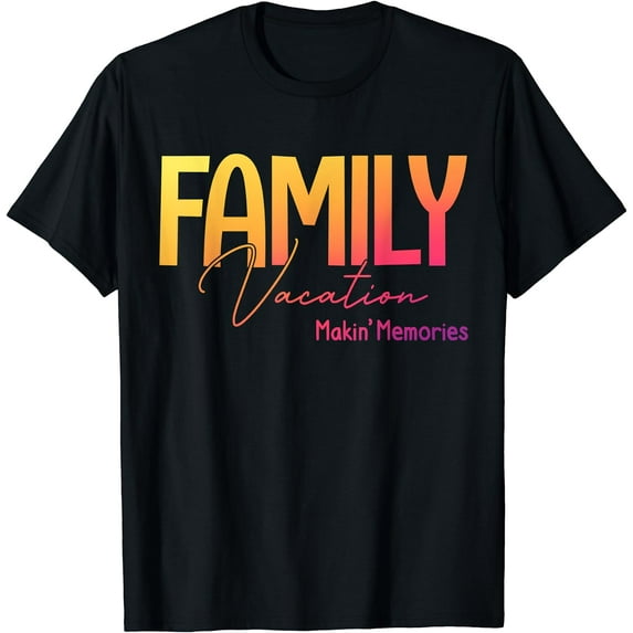 Family Vacation Making Memories Beach Cruise T-Shirt Black Small