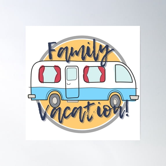 Family Vacation Poster Wall Art, Modern Wall Decor, 24x24 UNFRAMED