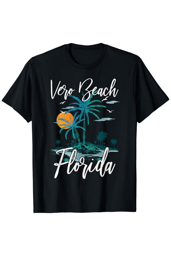 Family Vacation Retro Sunset Florida Vero Beach T-Shirt
