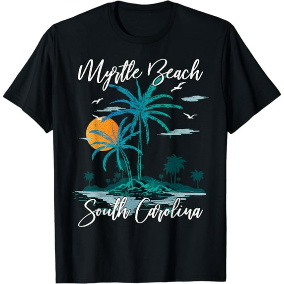 Family Vacation Retro Sunset South Carolina Myrtle Beach T-Shirt