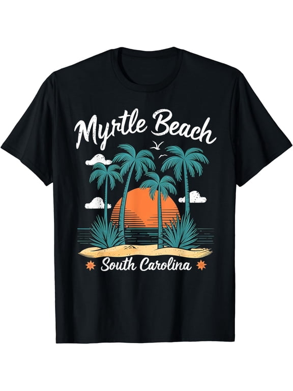 Family Vacation Retro Sunset South Carolina Myrtle Beach T-Shirt