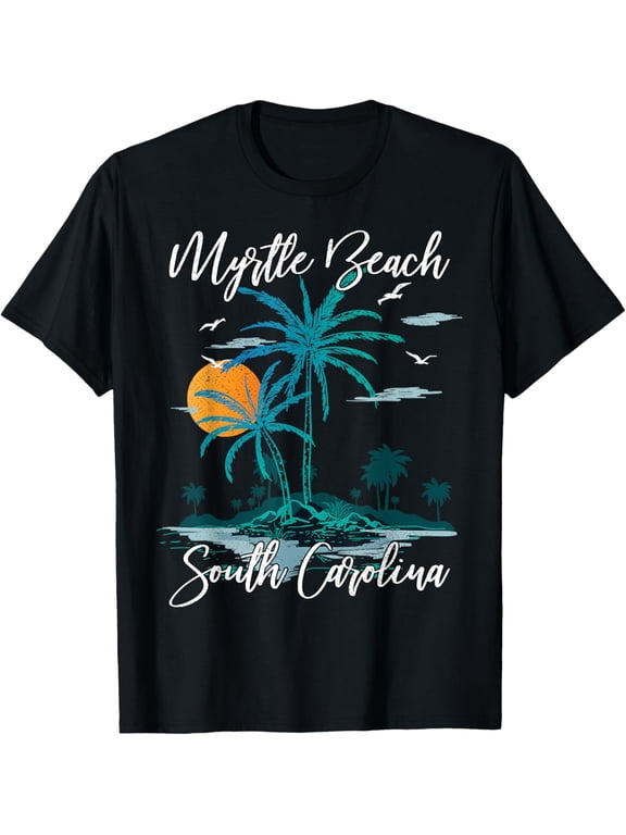 Family Vacation Retro Sunset South Carolina Myrtle Beach T-Shirt