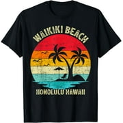 Family Vacation Vintage Retro Honolulu Hawaii Waikiki Beach T-Shirt