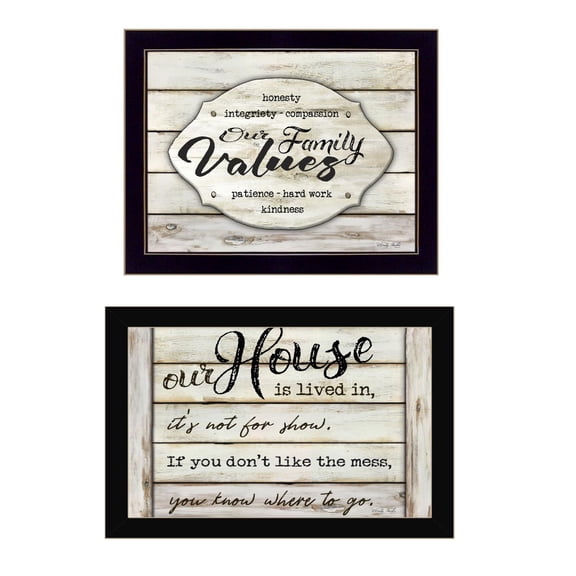 TrendyDecor4U Family Values 2-Piece Vignette By Cindy Jacobs Wall Art V606-712