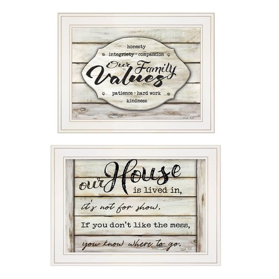 Family Values 2-Piece Vignette By Cindy Jacobs Printed Art Wood Multi-Color