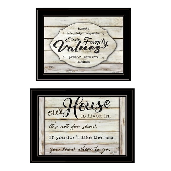 TrendyDecor4U Family Values 2-Piece Vignette Wall Art V606-704G