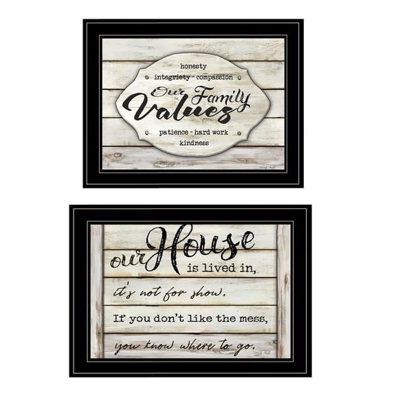 Family Values 2-Piece Vignette By Cindy Jacobs Printed Art Wood Multi-Color