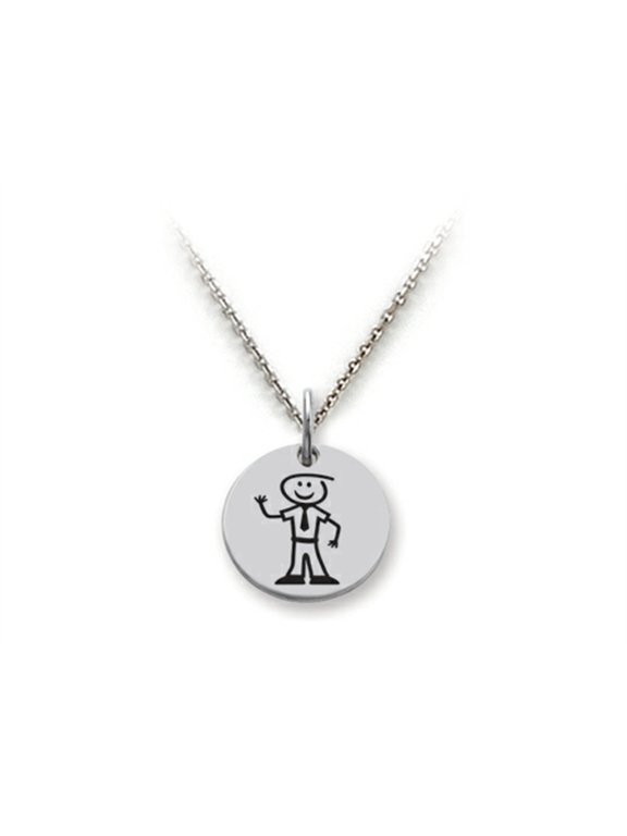 925 Sterling Silver Dad Disc Pendant Necklace - Chain Included