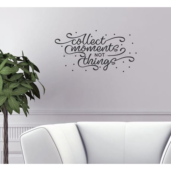 Family Wall Art Quote Collect Moments Inspirational Decor Lettering Decals 23x12-Inch Black