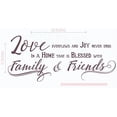 thumbnail image 1 of Family Wall Decals - Love Overflows Joy Never Ends - Home Vinyl Lettering Decor Stickers 23x11-Inch Eggplant, 1 of 5