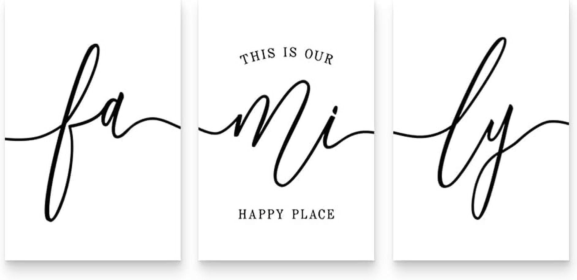 Family Wall Decor Home,Love Art Set of 3 Dining Room Modern Bedroom Decor, Living Signs for Home Office Hanging 12''''x16'''', Black and White 006